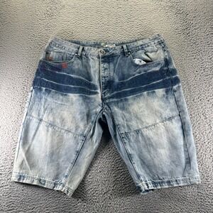 Staple Shorts Mens 42 Blue Cotton Denim Bermuda Beach Faded Workwear Utility